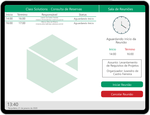 Tela do aplicativo controle de salas desenvolvido pela Class Solutions no PowerApss